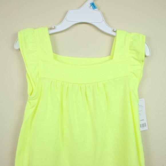 Carter’s Neon Yellow Ruffle Blouse Scoop Neck 12M - Picture 2 of 8